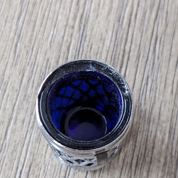 Vintage 1950s Chrome Jet plane Cruet set salt pepper shakers silver blue - Picture 14 of 17